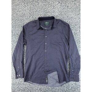 Rodd & Gunn Mens Medium Navy Blue Micro Dot Sports Fit Cotton Shirt Woven Italy